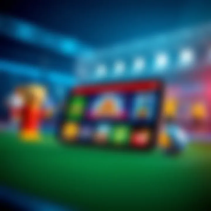 Futuristic design of a mobile casino interface showcasing various games