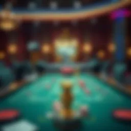 An elegant baccarat table setup in a casino