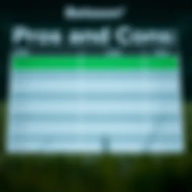 Pros and Cons of Using Betsson Comparison chart of Betsson's pros and cons