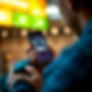 User engaging with the Betway app on a smartphone