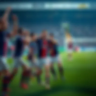 Celebration of a goal by Blackburn Rovers players