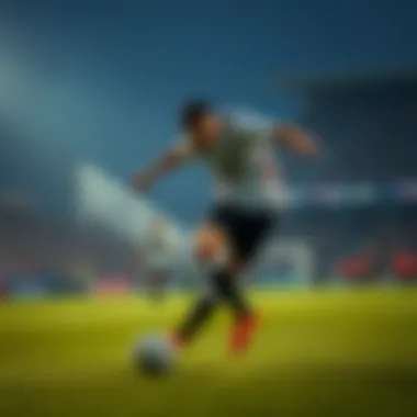 Dynamic Play in Bulgarian Football Action shot of a Bulgarian football player dribbling the ball.