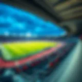A panoramic view of a Bulgarian football stadium during a match.