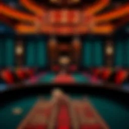 High-stakes baccarat table setup