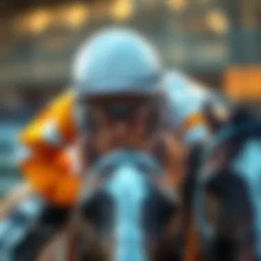 Jockey in Action Close-up of a jockey in action during a race