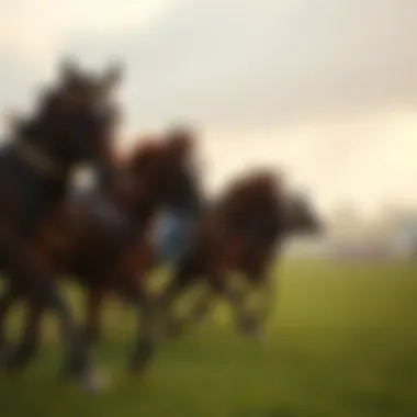 Thoroughbreds in Action Thoroughbred horses competing in a race