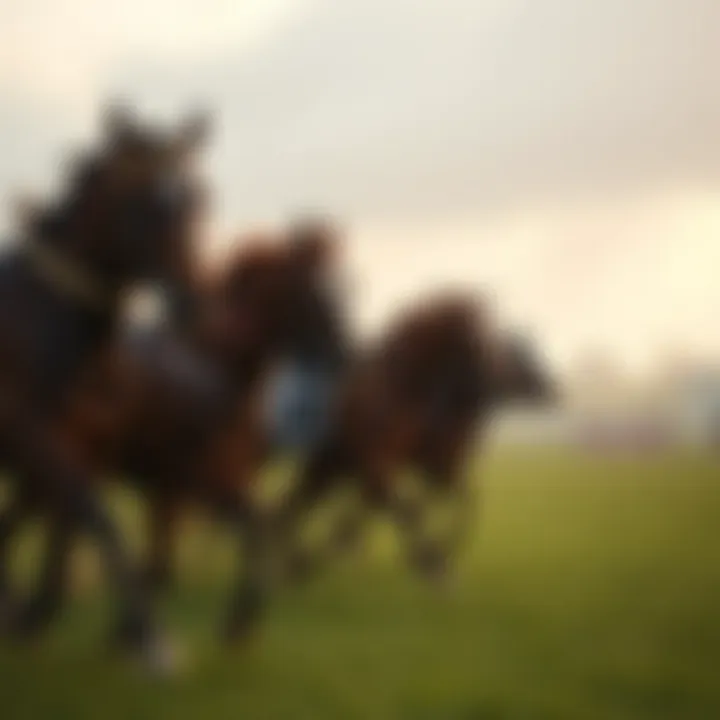 Thoroughbreds in Action Thoroughbred horses competing in a race