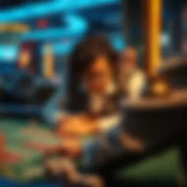 Player engaged in a serious game of craps