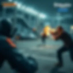 A dynamic gameplay scene showcasing a strategic battle in Division Mobile.