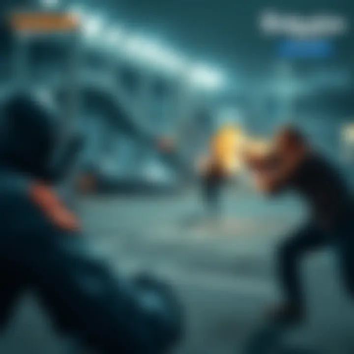 A dynamic gameplay scene showcasing a strategic battle in Division Mobile.