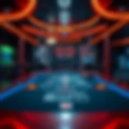 Futuristic blackjack table in a modern casino setting