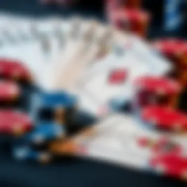 Strategy Cards and Chips Close-up of strategy cards and chips used in blackjack