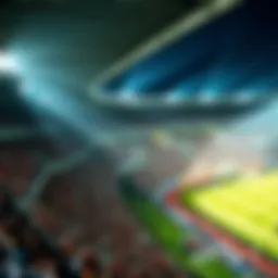 A panoramic view of a packed football stadium