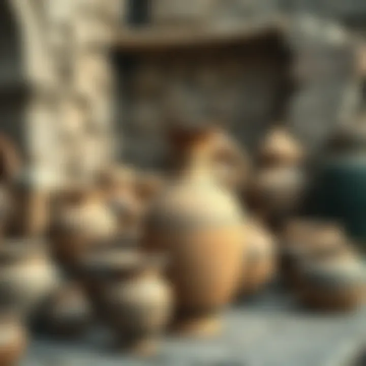 Historical depiction of Greek culture with pottery