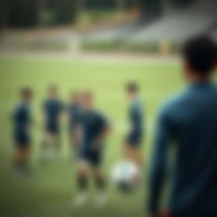 Training session of young Italian football talents