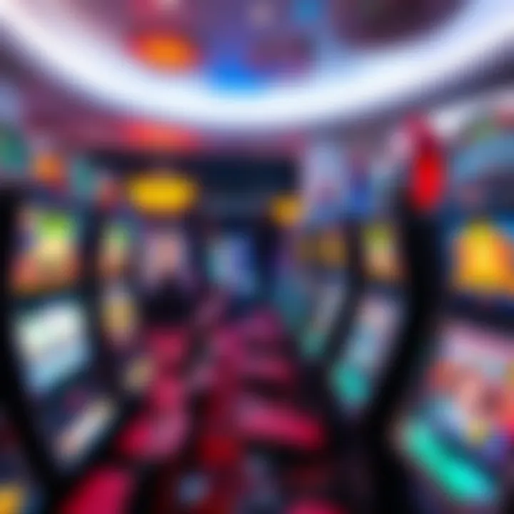 Modern casino setting with slot machines