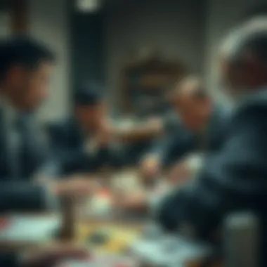 Strategic Interactions Among Players Players strategizing during a Monopoly game