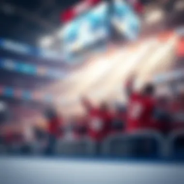 Exciting NHL game moment with fans cheering