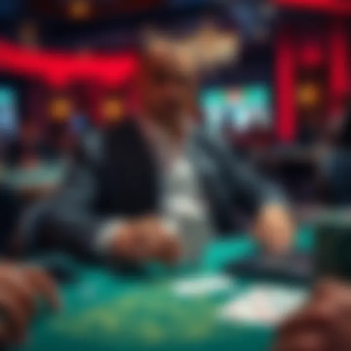 Strategic Move in Online Blackjack Player making a strategic move in an online blackjack game