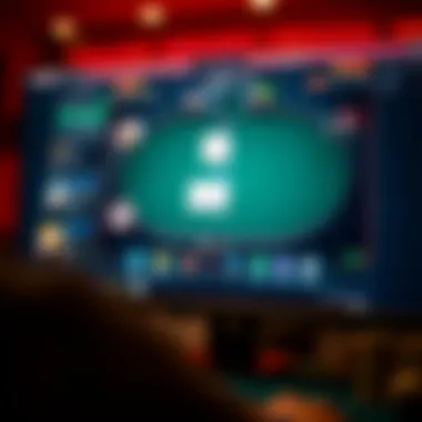 Online Poker Interface Online poker interface on a computer screen