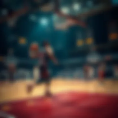 Dynamic play during a game Action on the basketball court