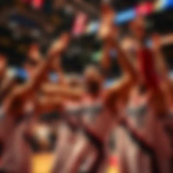 Celebration moment for the Trail Blazers Celebration of a winning game