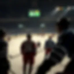 Historic Russian hockey scene showcasing players in action