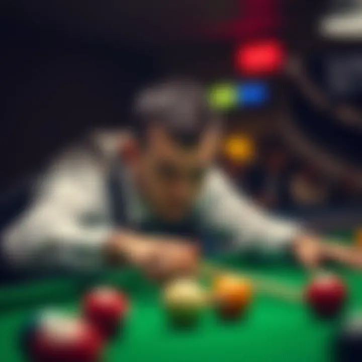 Professional Snooker Match in Action Professional snooker match in action