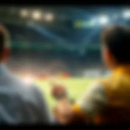 Dynamic scene of a live sports match with fans engaged