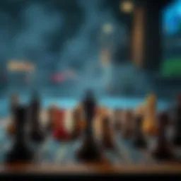 A strategic board game setup representing betting strategies