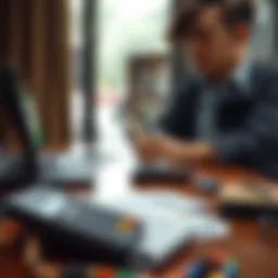 A professional setting featuring a phone and betting materials