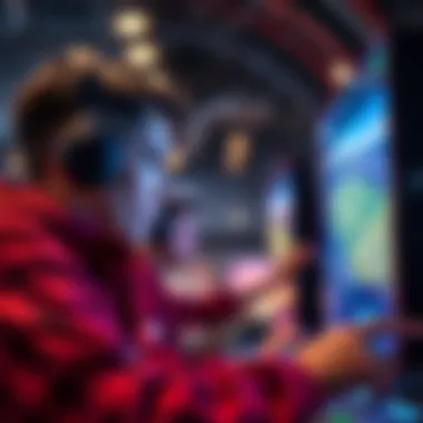 User Engagement with Virtual Sports Close-up of a user engaging with virtual sports platform