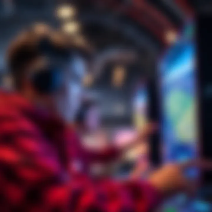 User Engagement with Virtual Sports Close-up of a user engaging with virtual sports platform