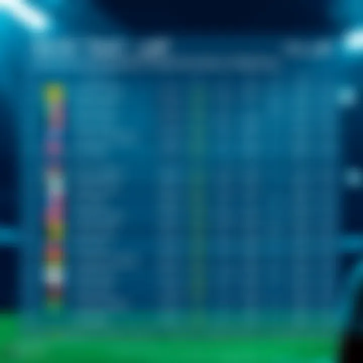 Statistics and achievements of various teams